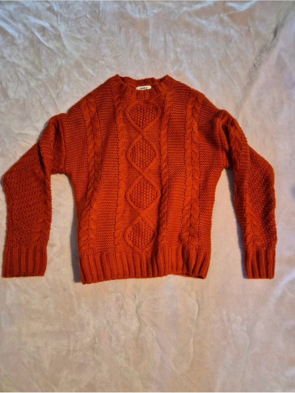 Forever 21 Cable Knit Sweater in Orange